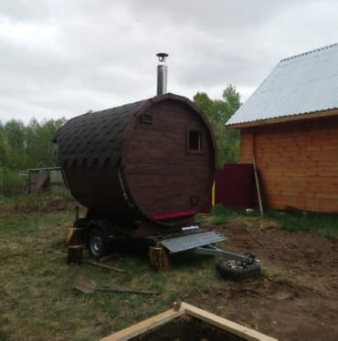 Монтаж бани-бочки №413 от 23.04.2021 в Новокузнецке
